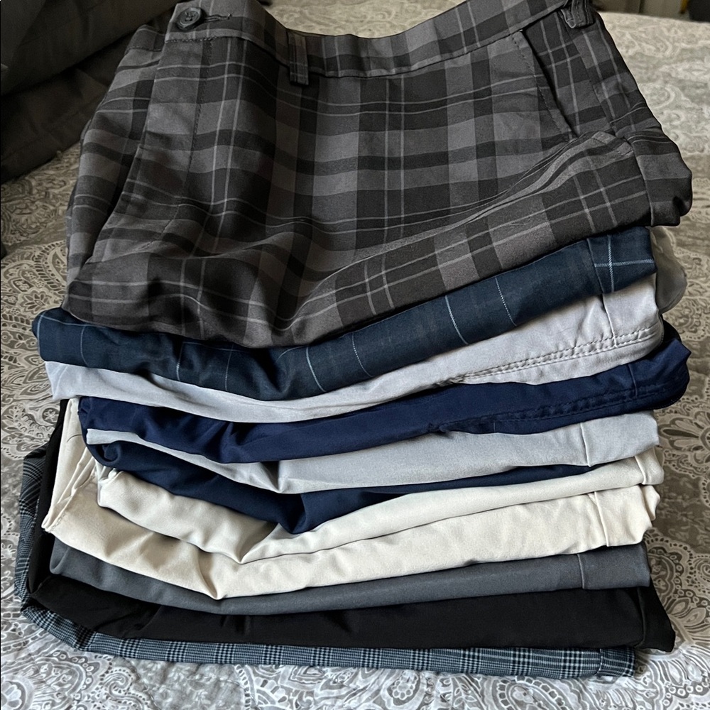 Lot of 11 pairs of golf shorts size 44 Izod Ben Hogan Cool 18 Pro Haggar